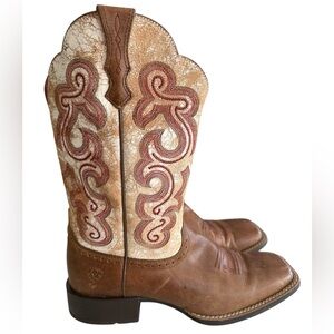 Ariat Women's Brown Leather Quickdraw Western Cowgirl Boots- 8.5